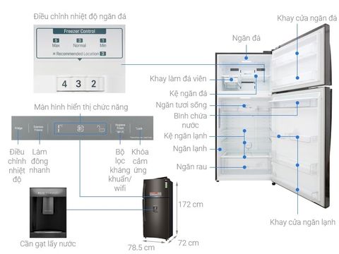 Tủ lạnh LG 478lit GN-D602BL