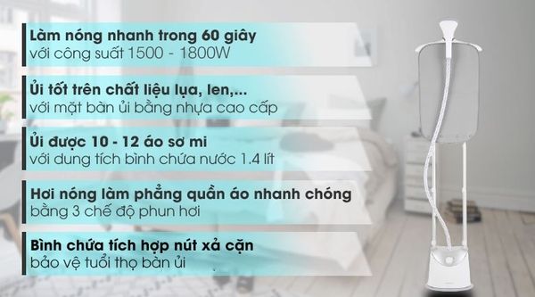 Bàn là cây hơi nước đứng Philips GC487/89 1800W
