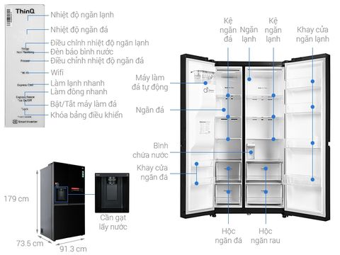 Tủ lạnh LG 635lit GR-D257WB