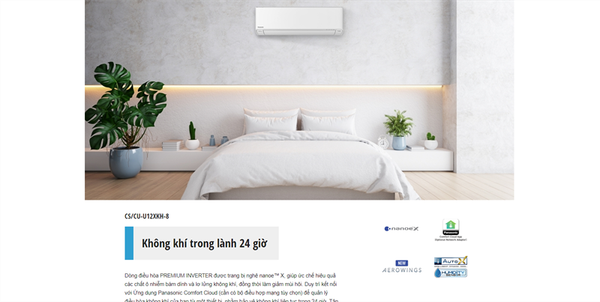 Điều hòa PANASONIC CU/CS-U12XKH-8 12 1 chiều inverter cao cấp