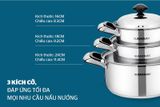  Bộ nồi Inox SUNHOUSE SH333 3 đáy 3 món 