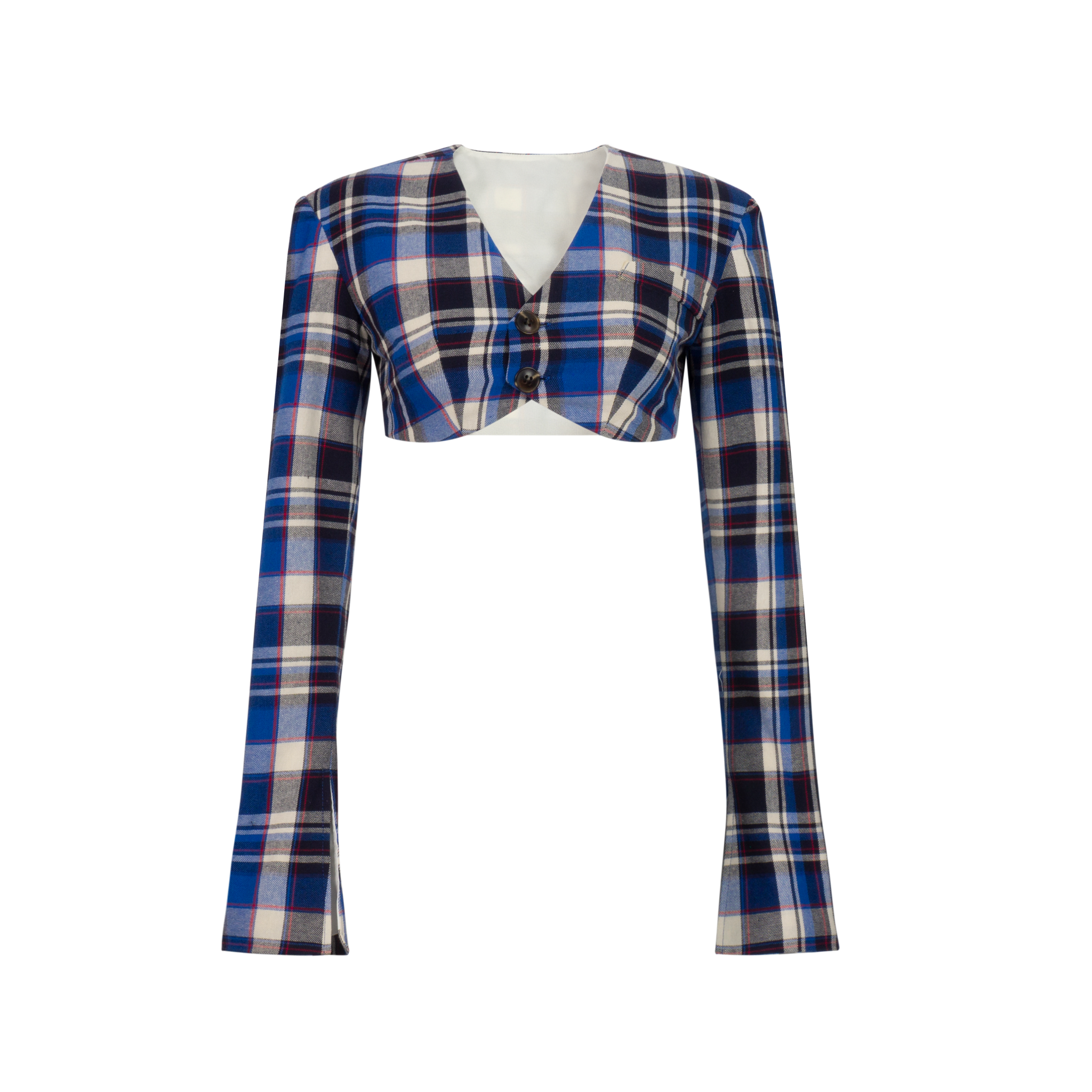 Super Crop Plaid Blazer