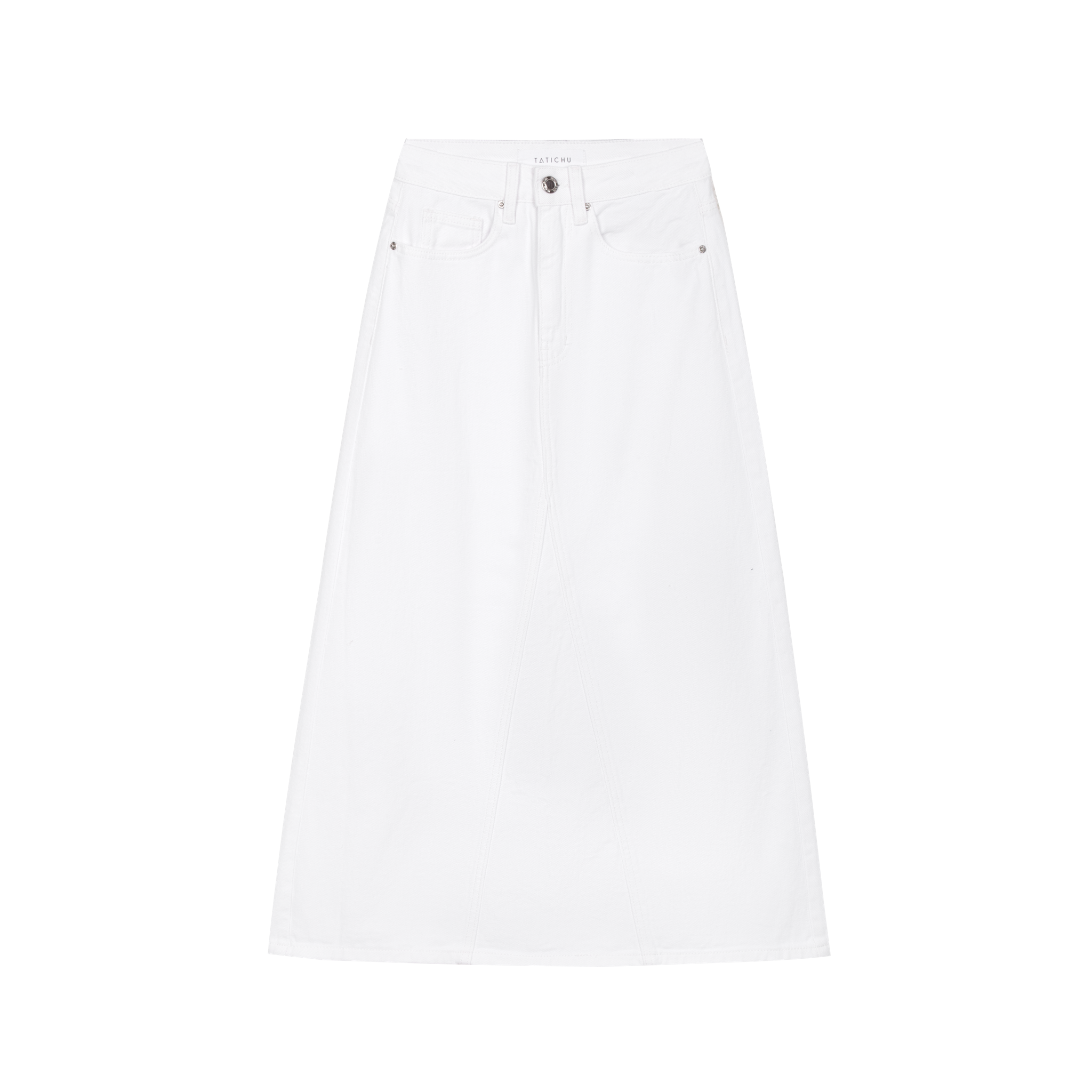 Triangle Shape Midi Denim Skirt