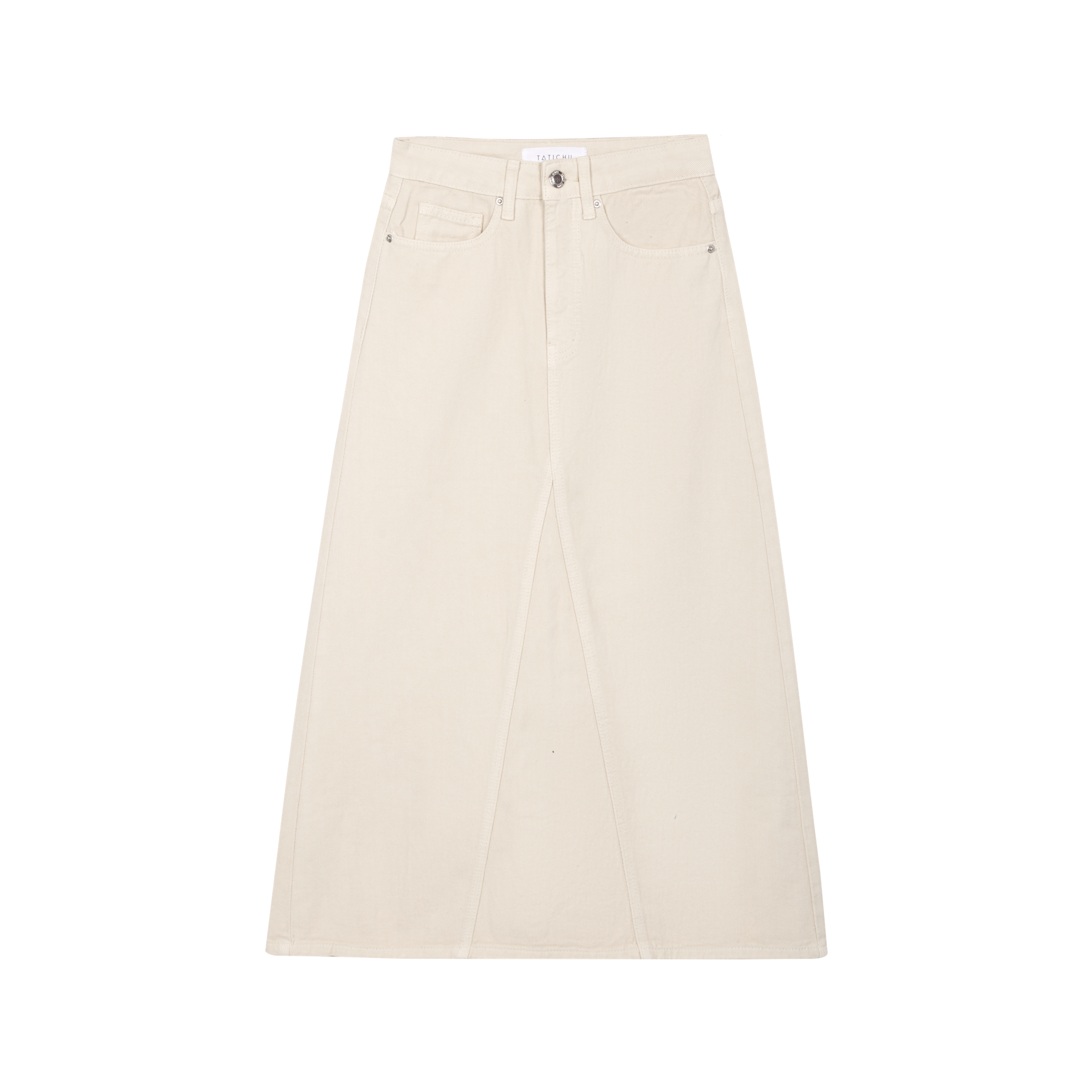 Triangle Shape Midi Denim Skirt