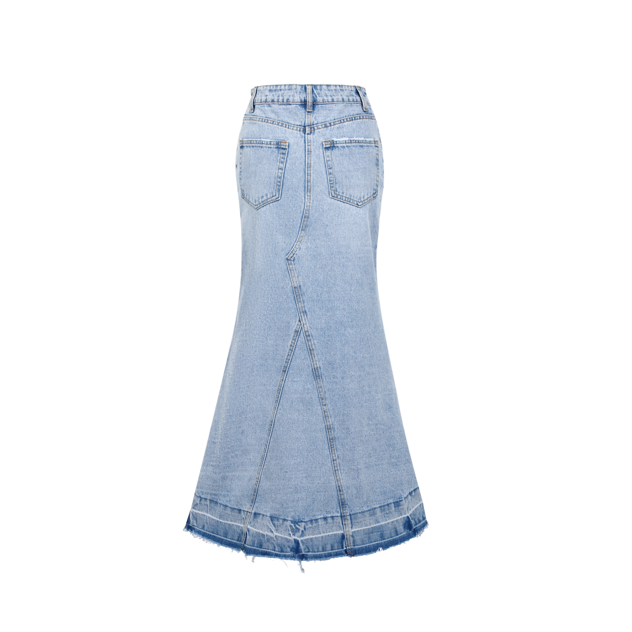 Flared Maxi Denim Skirt