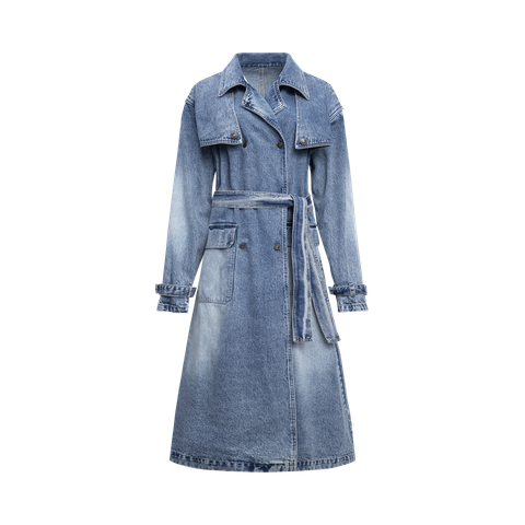  BLUM - Double Breasted Denim Trench Coat 