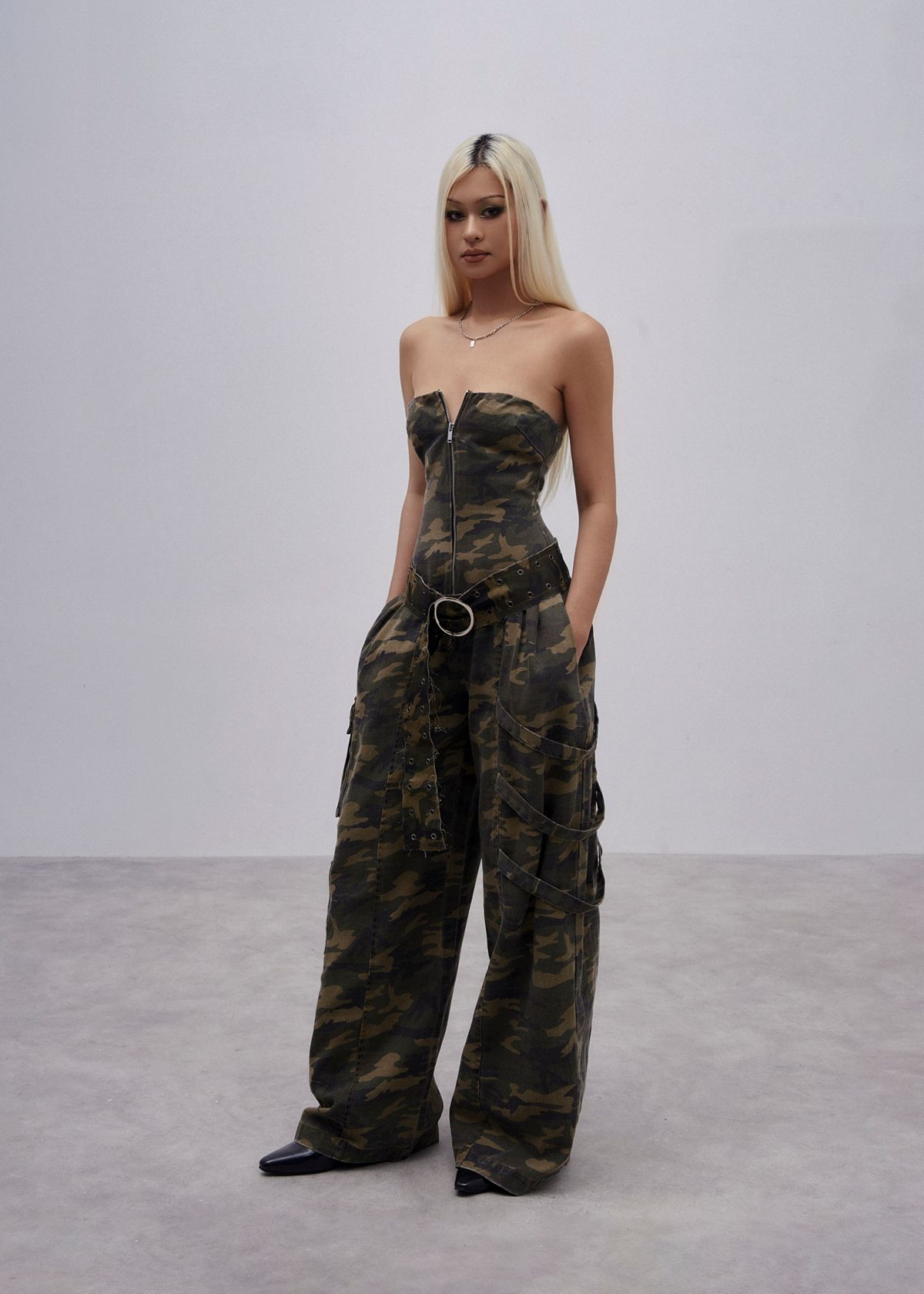 CAMO - Wide Leg Tube Jumpsuit