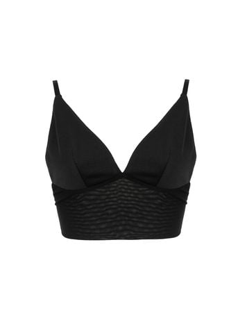  Sheer Mesh Triangle Bralette 