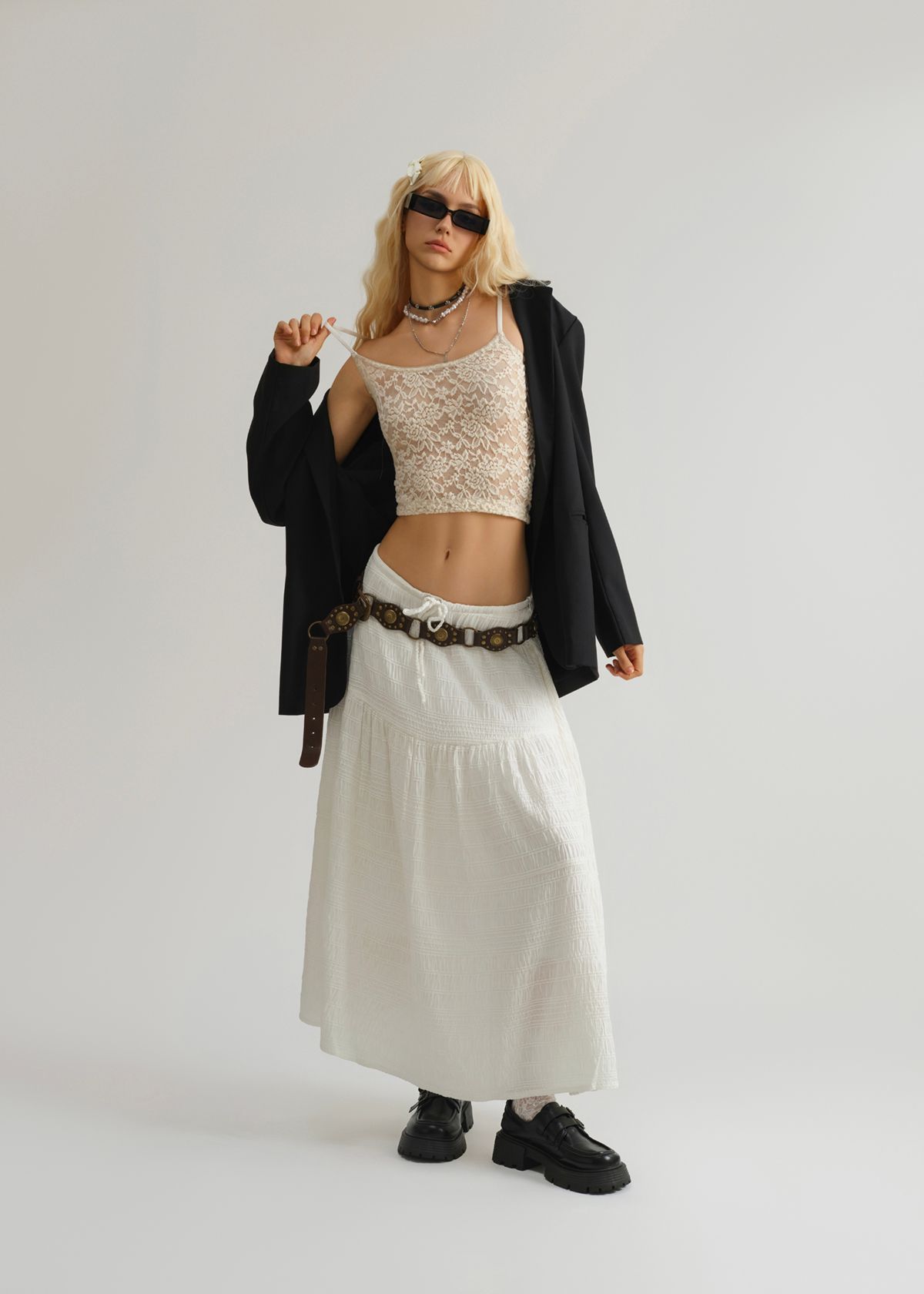 Low Rise Maxi Skirt