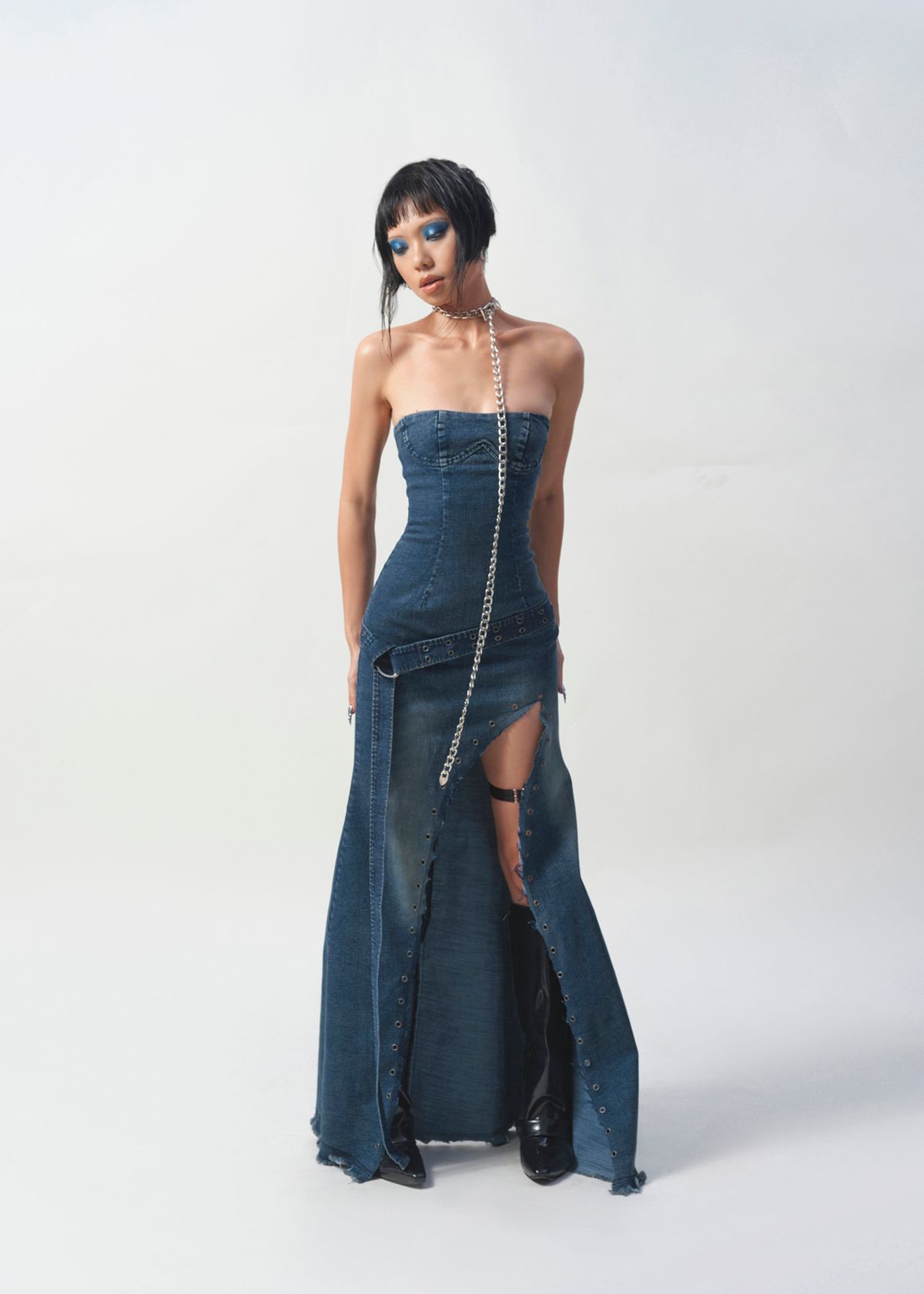 BLUM - Tube Fisht Tail Denim Dress