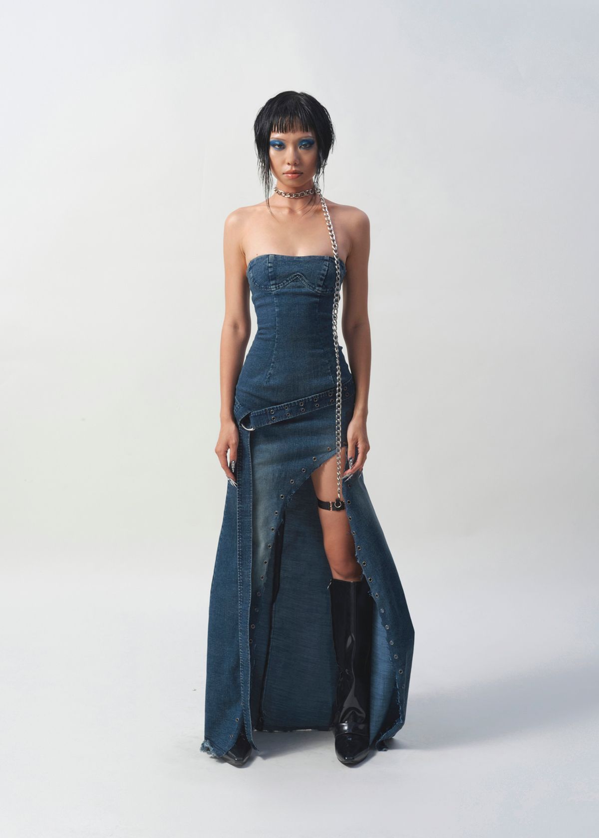 BLUM - Tube Fisht Tail Denim Dress