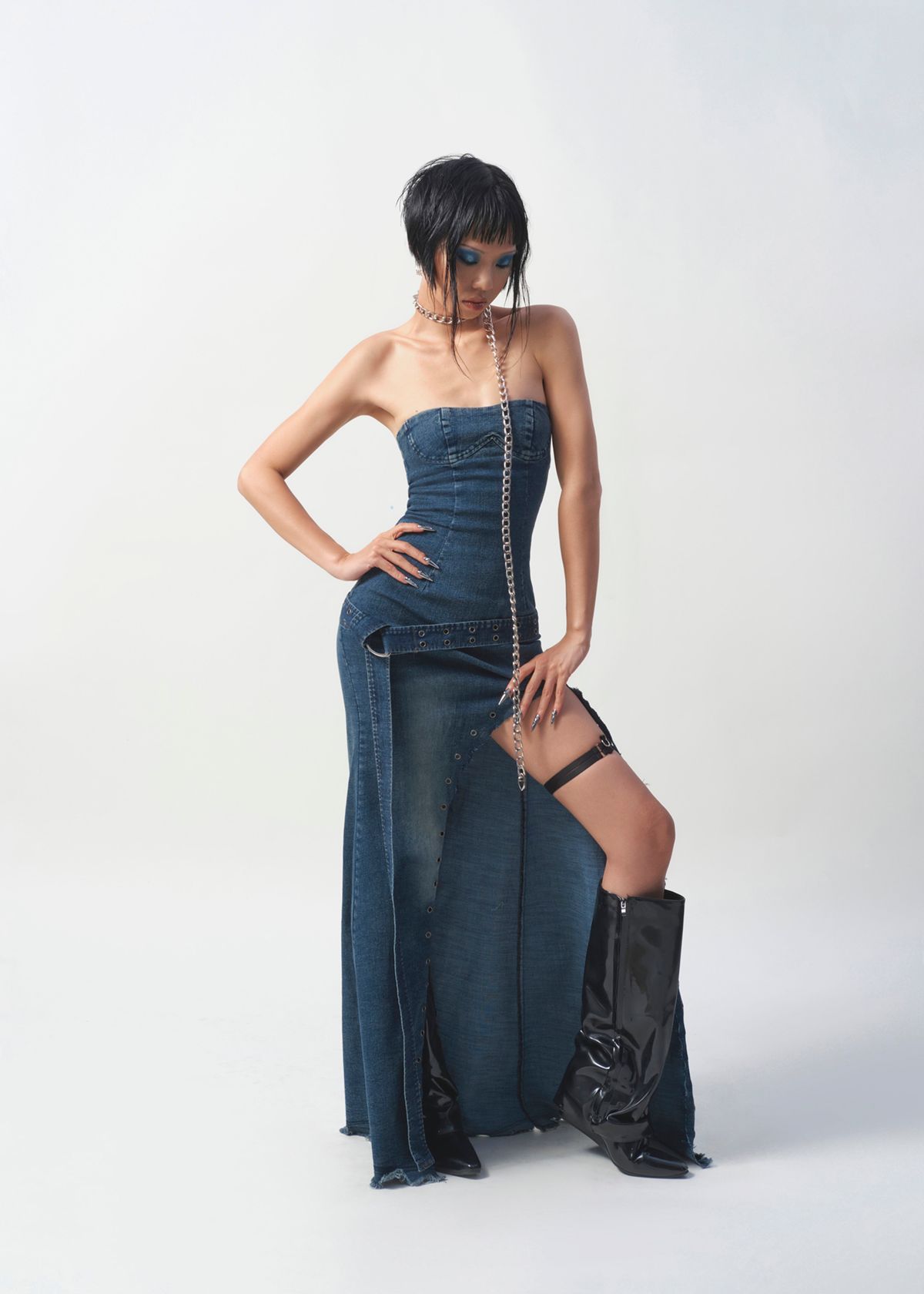 BLUM - Tube Fisht Tail Denim Dress