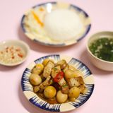  Combo Cơm + Thịt Kho Trứng Cút + Rau + Canh 