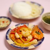  Combo Cơm + Tôm Mực Xào Chua Ngọt + Rau + Canh 