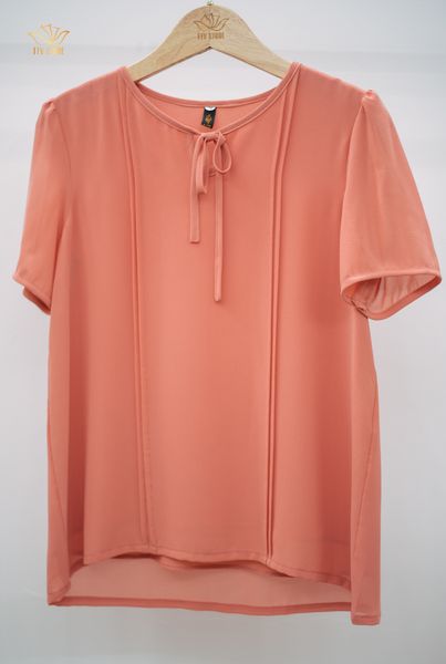 Áo - Cổ tròn cột nơ  tay ngắn - CD - Cam sữa - TTV841 *