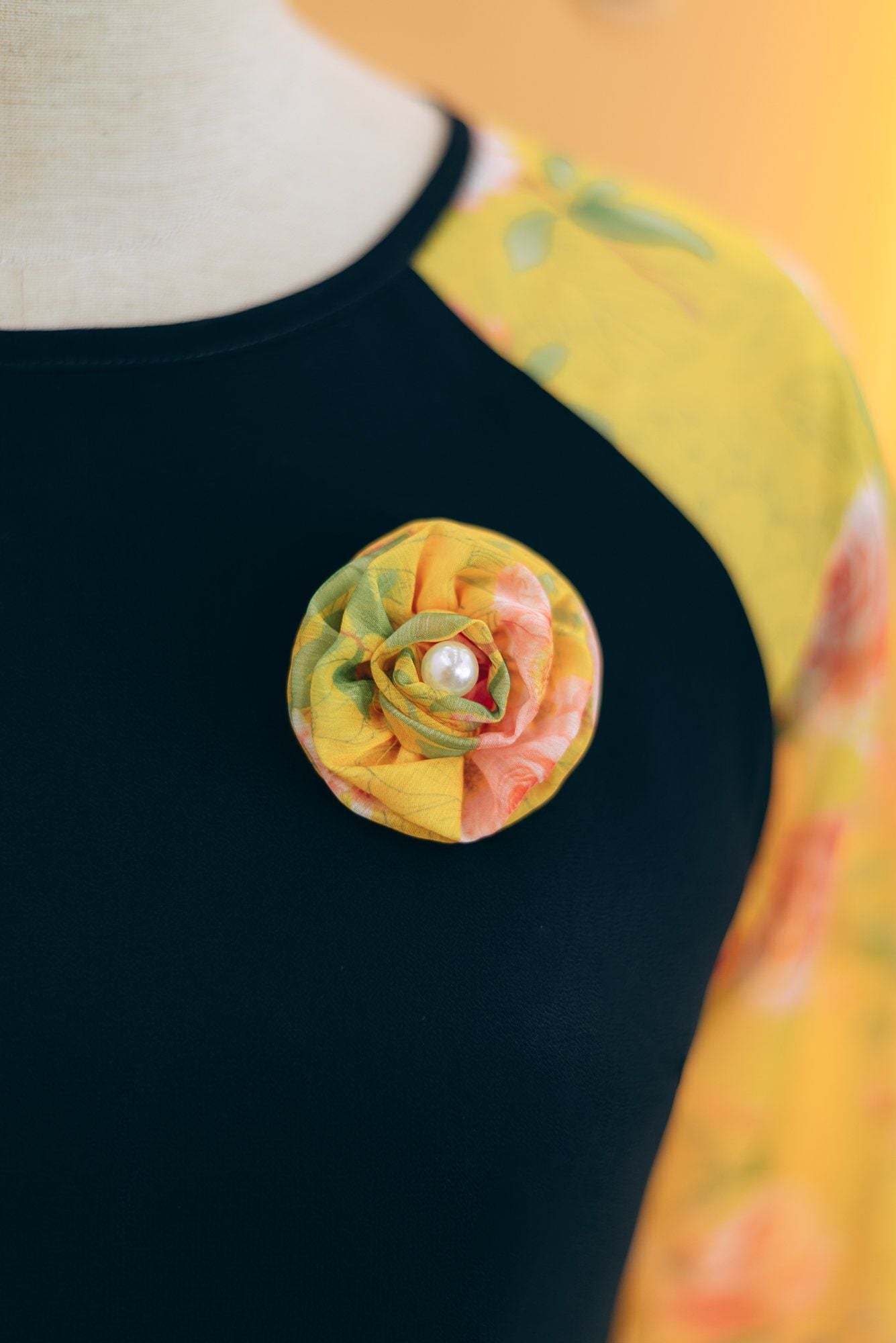 Áo dài cách tân - Cổ tròn tay lỡ - CD - Đen hoa - TTV1731#