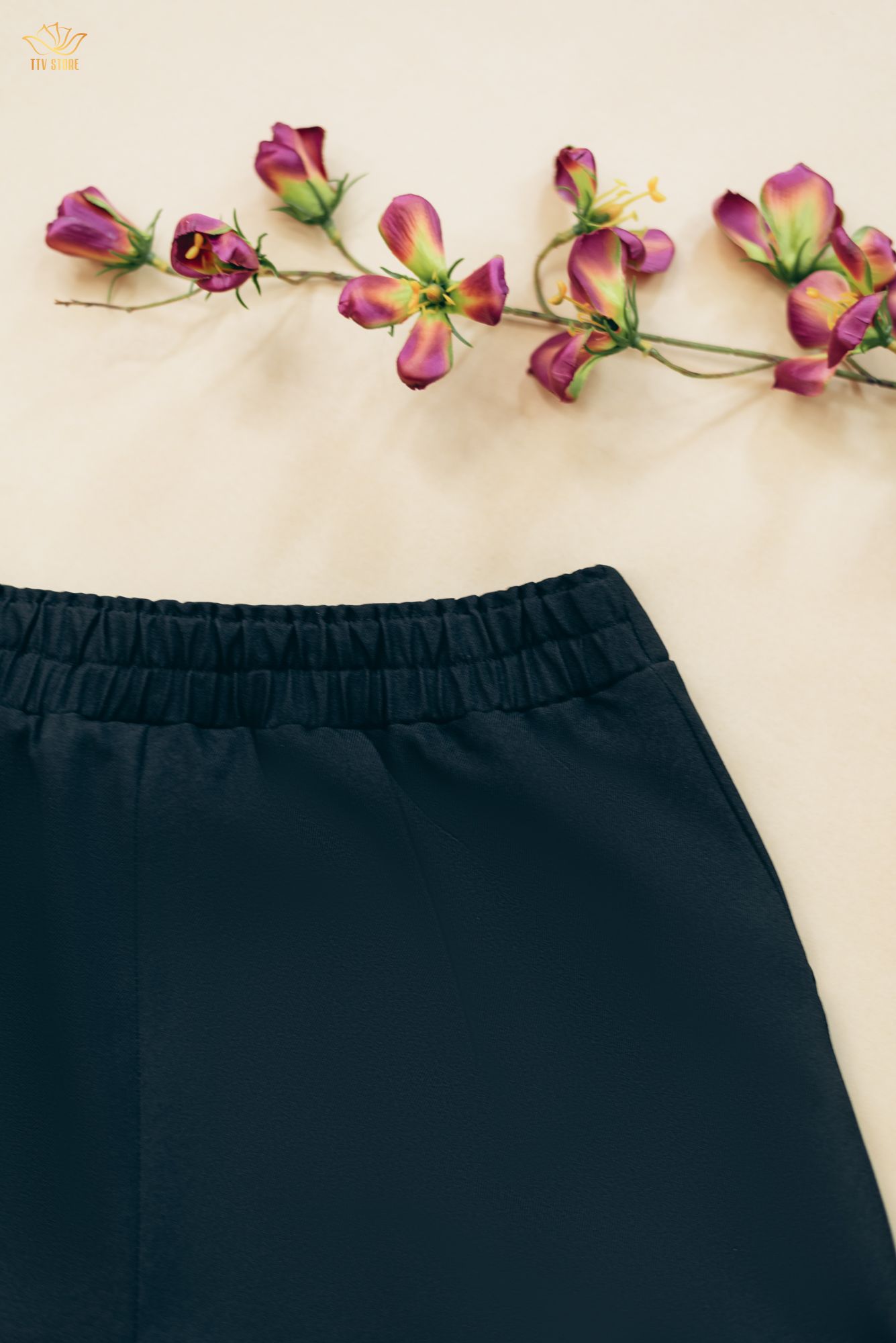 Quần tây - Khóa kéo trước bo chun sau lưng - CT - Đen - TTV1726