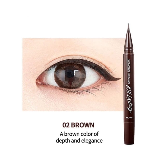 CLIO_Kẻ Mắt Nước Superproof Brush Liner Kill Brown 02 0.55ml