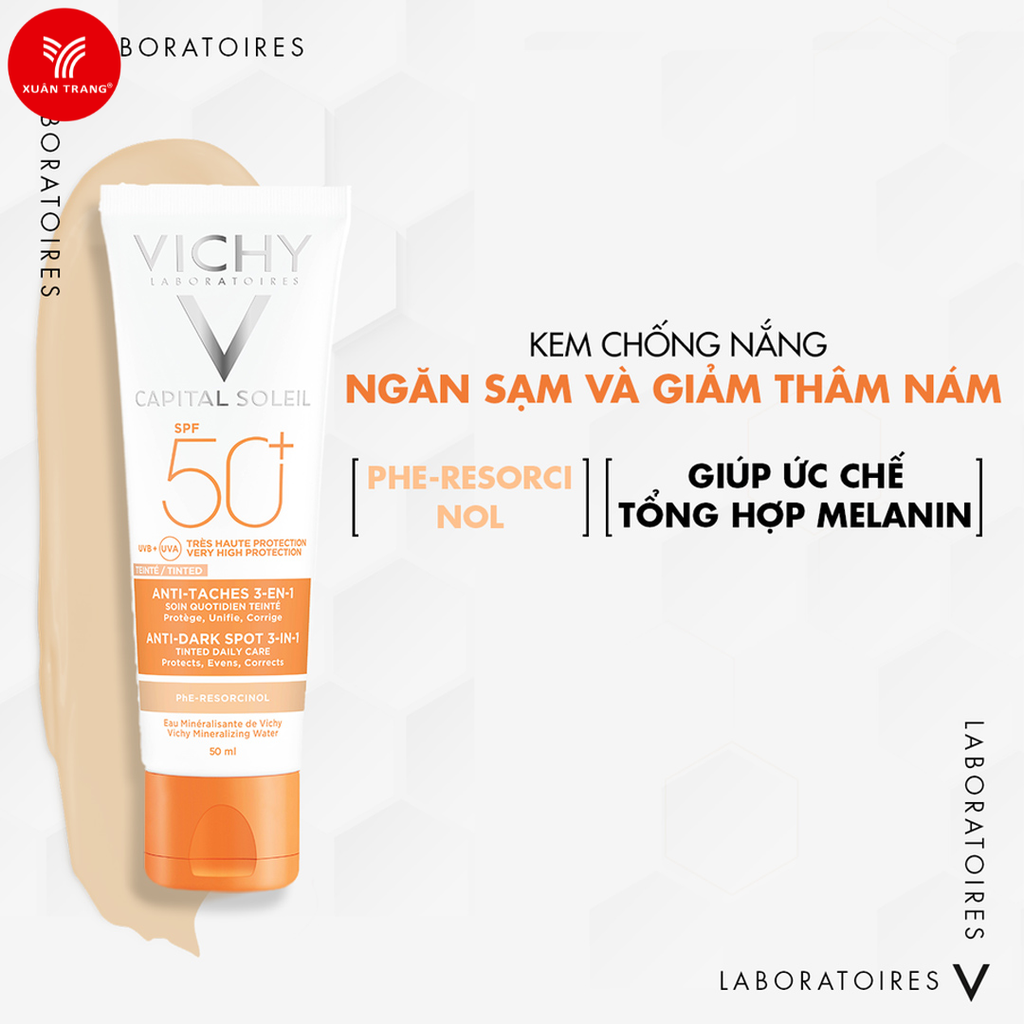 Vichy_Kem Chống Nắng Ngăn Nám Sạm Da Ideal Soleil 3-in-1 Anti Dark Spots 50ml