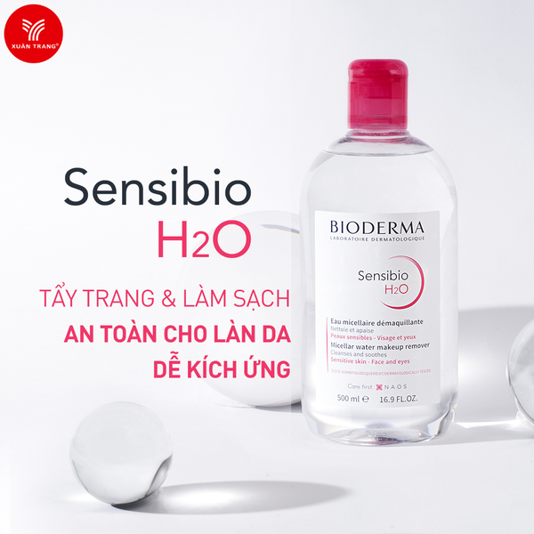 BIODERMA_Nước Tẩy Trang Crealine H2O Original Micellar Water Hồng 500ml