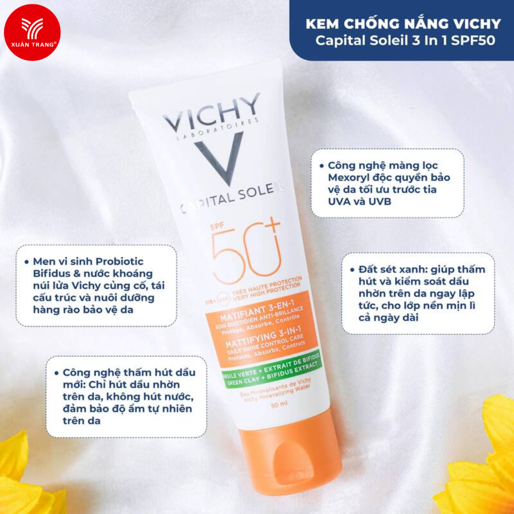 Vichy_Kem Chống Nắng Chống Ô Nhiễm & Bụi Mịn Capital Soleil 3in1