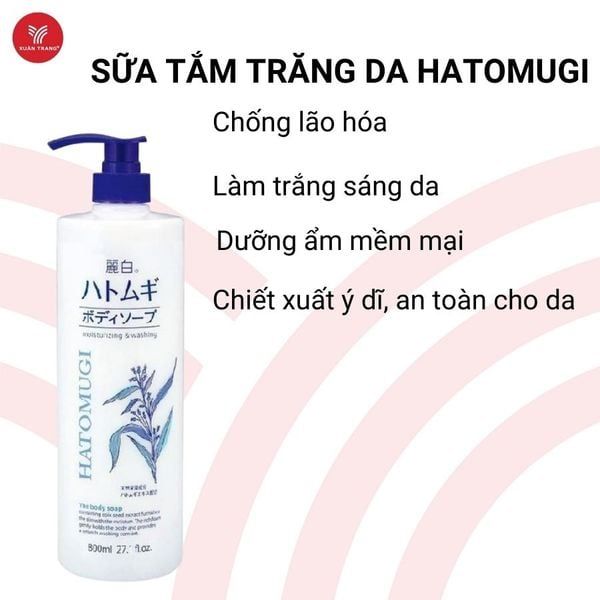 Hatomugi_Sữa Tắm Dưỡng Ẩm Trắng Da 800Ml