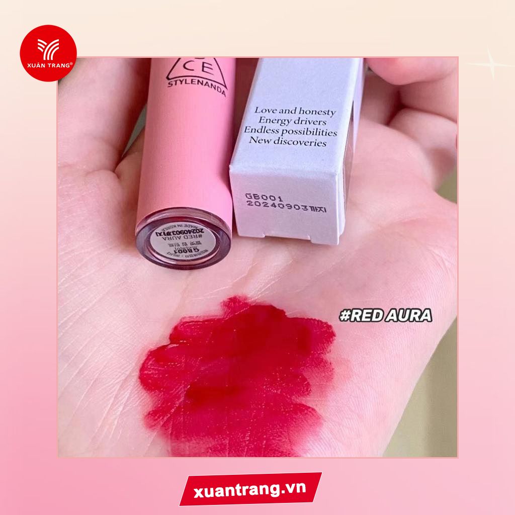 3CE_Son Kem Velvet Lip Tint Mystic Moods #Red Aura