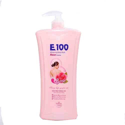 E100_Sữa Tắm Trắng Sáng Da Tinh Chất Hoa Hồng 1200ml