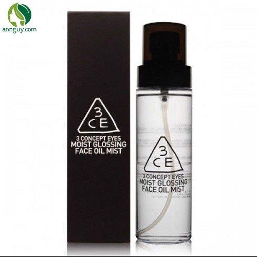 3CE_Xịt Khoáng Khóa Nền Moist Glossing Face Oil Mist