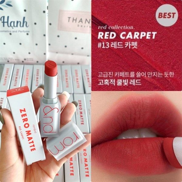 Romand_Son Thỏi Zero Matte Lipstick No.13 Red Carpet