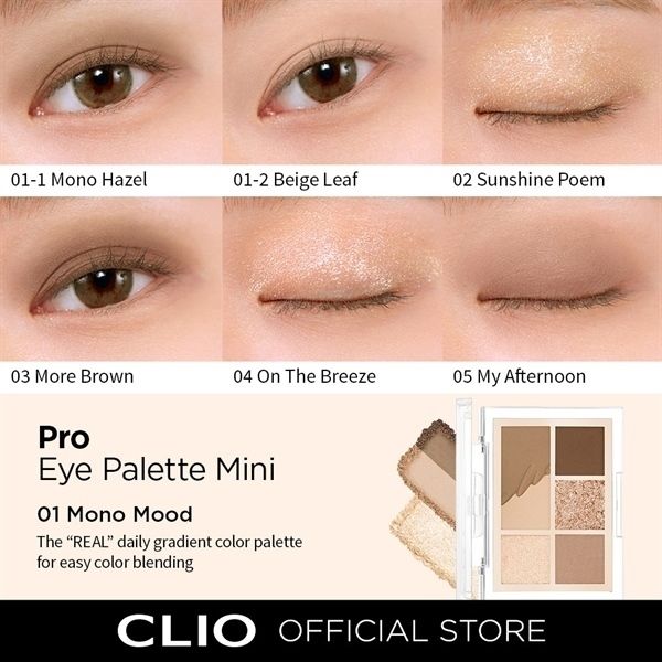 CLIO_Phấn Mắt Pro Eye Palette Mini 01 Mono Mood