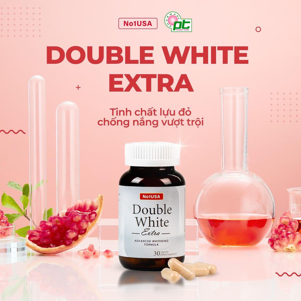 NO1USA_Viên Uống Trắng Da, Chống Nắng Double White Extra