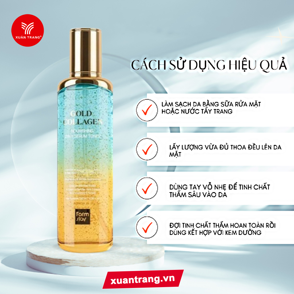 FARMSTAY_Tinh Chất Serum & Toner 2in1 Từ Vàng 24k Và Collagen 130ml