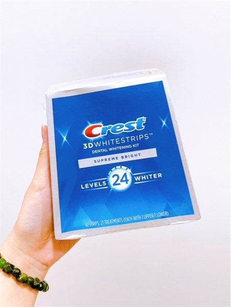 Miếng dán trắng răng Crest 3D Whitestrips Supreme Bright Level 24