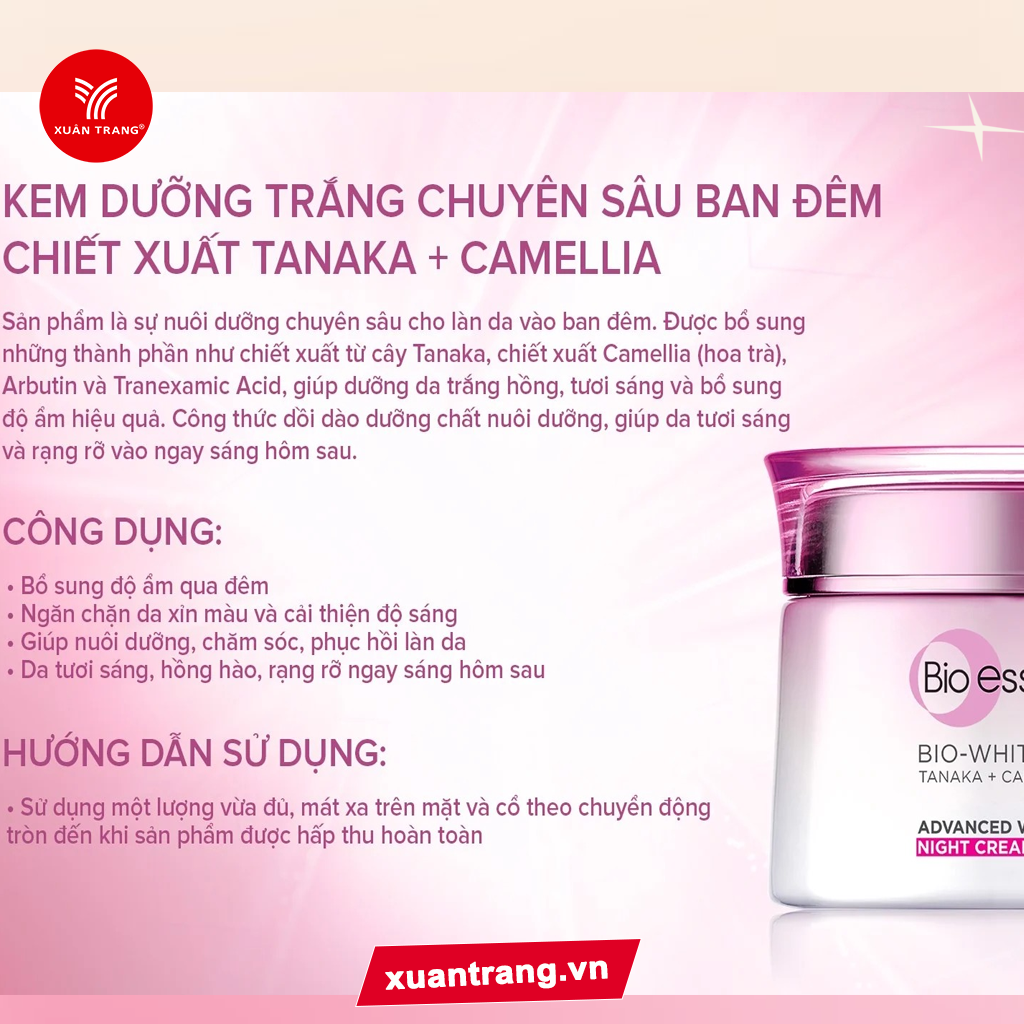 BIO ESSENCE_Kem Dưỡng Làm Sáng Da Ban Đêm 50g