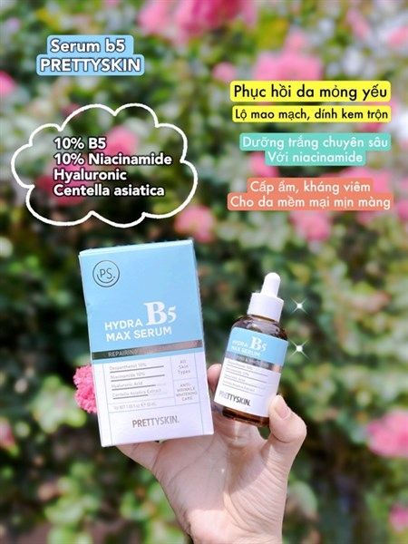 PRETTYSKIN_Tinh Chất Hydra Max Serum B5 Phục Hồi, Dưỡng Trắng Da 50ml