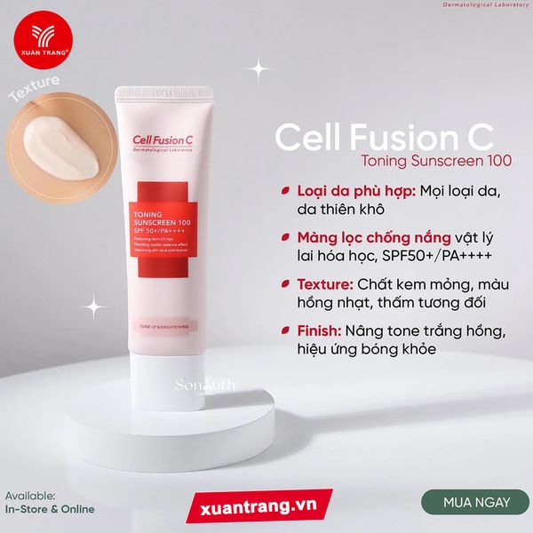 Cell Fusion C_Kem Chống Nắng Toning Sunscreen 100 50Ml