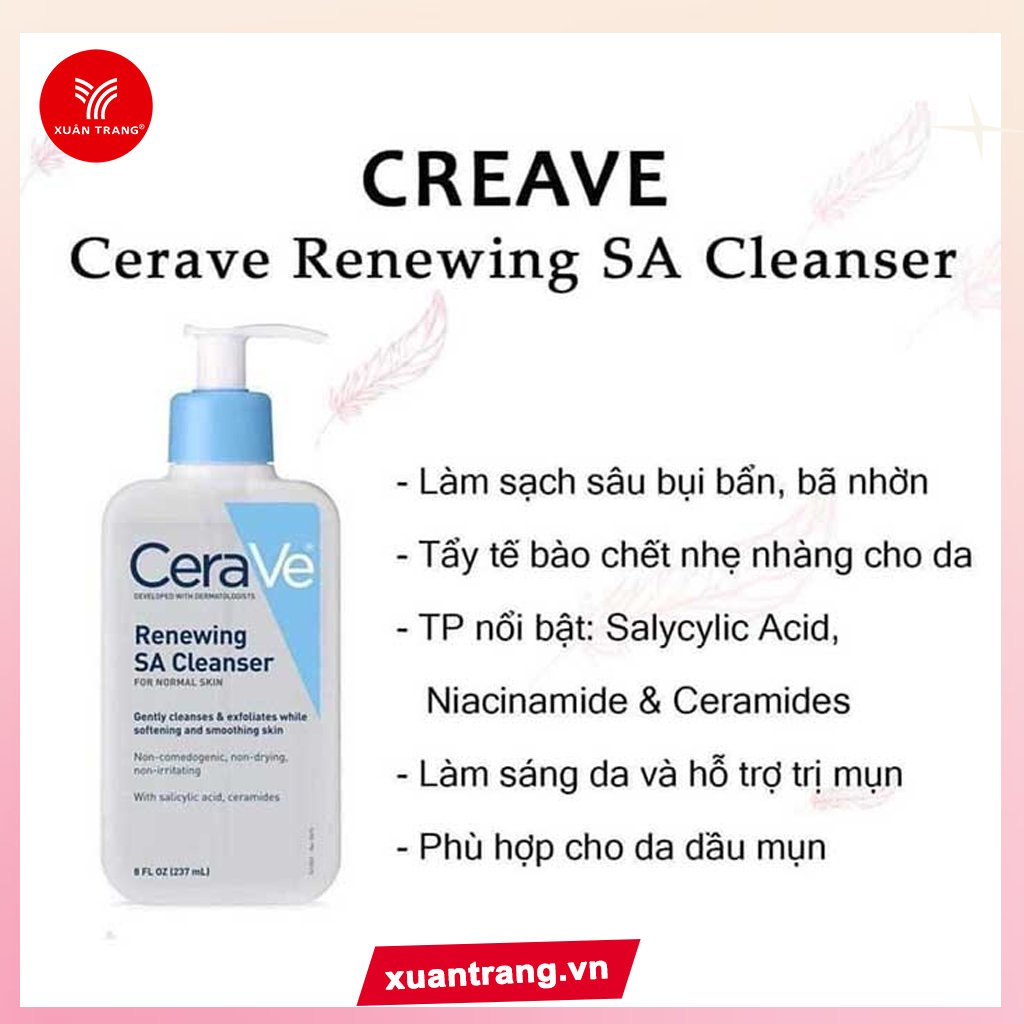 CERAVE_Sữa Rửa Mặt Tẩy Da Chết Renewing SA Cleanser 237ml