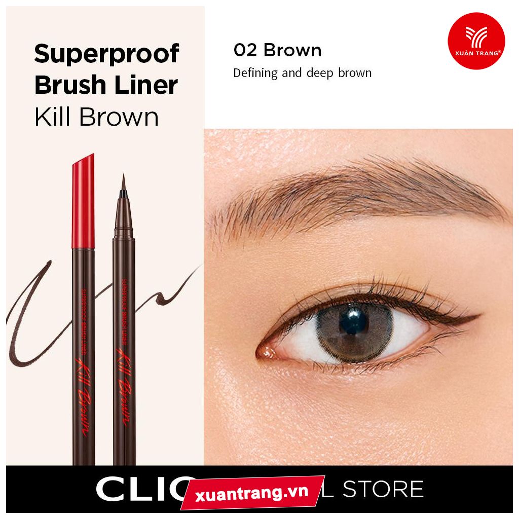 CLIO_Kẻ Mắt Nước Superproof Brush Liner Kill Black 01 0.55ml