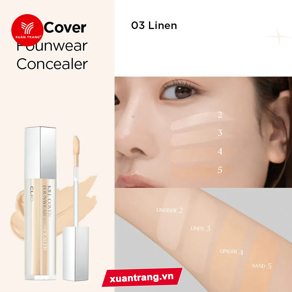 CLIO_Kem Che Khuyết Điểm Kill Cover Founwear Concealer 2-BP 6g