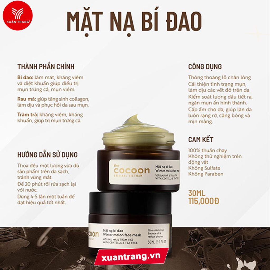 COCOON_Mặt Nạ Hỗ Trợ Giảm Dầu Và Mụn Từ Bí Đao 30ml