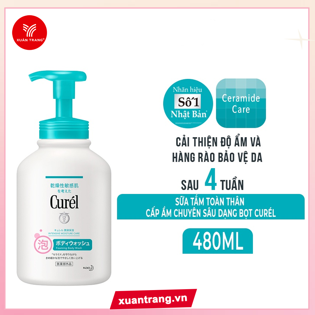 CUREL_Sữa Tắm Toàn Thân Cấp Ẩm Chuyên Sâu Dạng Bọt 480ml