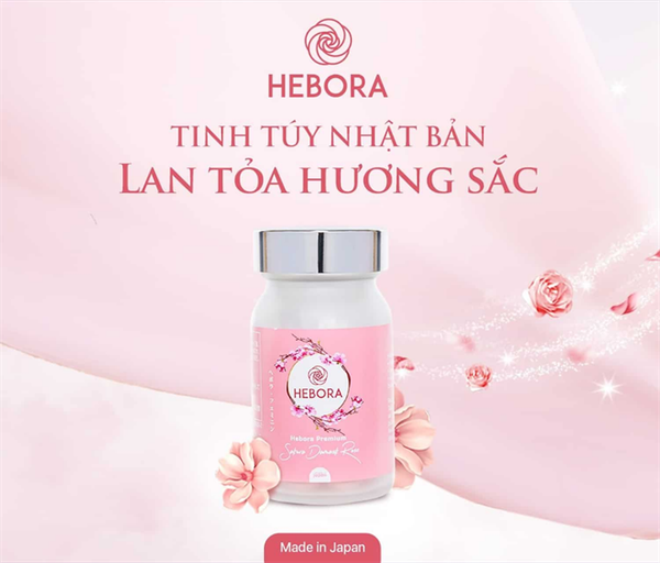 Viên Uống Cải Thiện Nội Tiết, Thơm Cơ Thể Hebora Premium Sakura Damask Rose 60 Viên