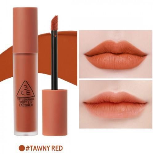 3CE_Son Kem Stylenanda Soft Lip Lacquer # Tawny Red ( Cam Đất)