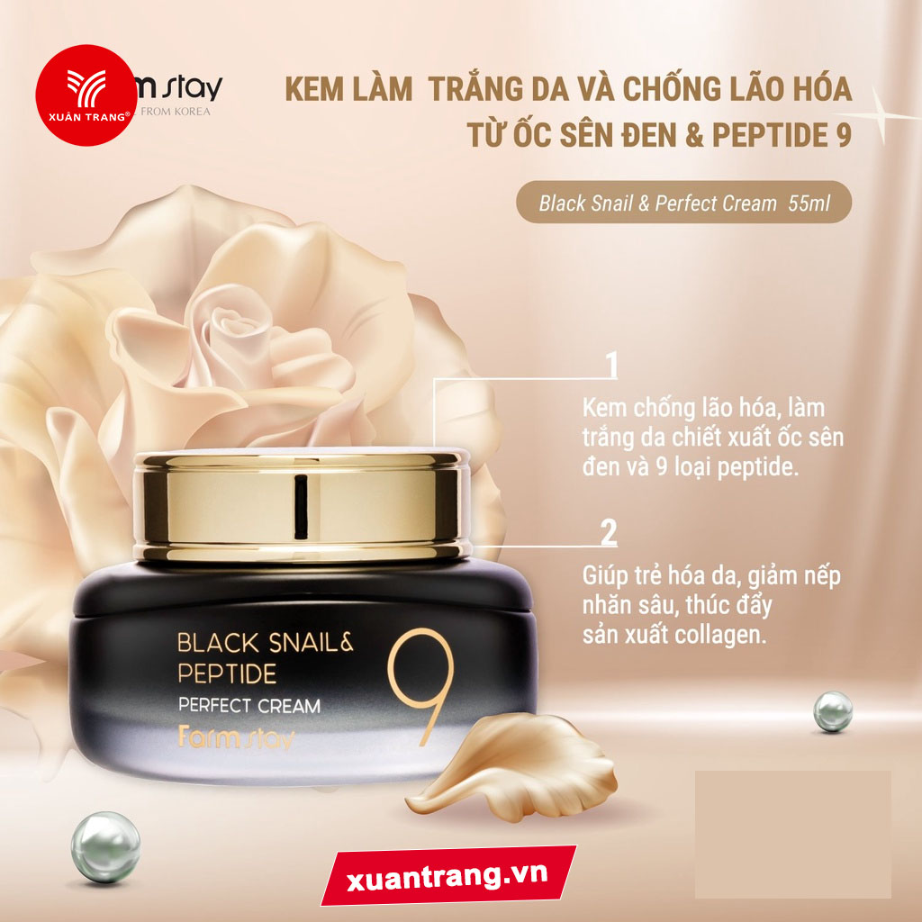 Farmstay_Kem Dưỡng Trắng Da, Chống Nhăn 55ml Black Nail