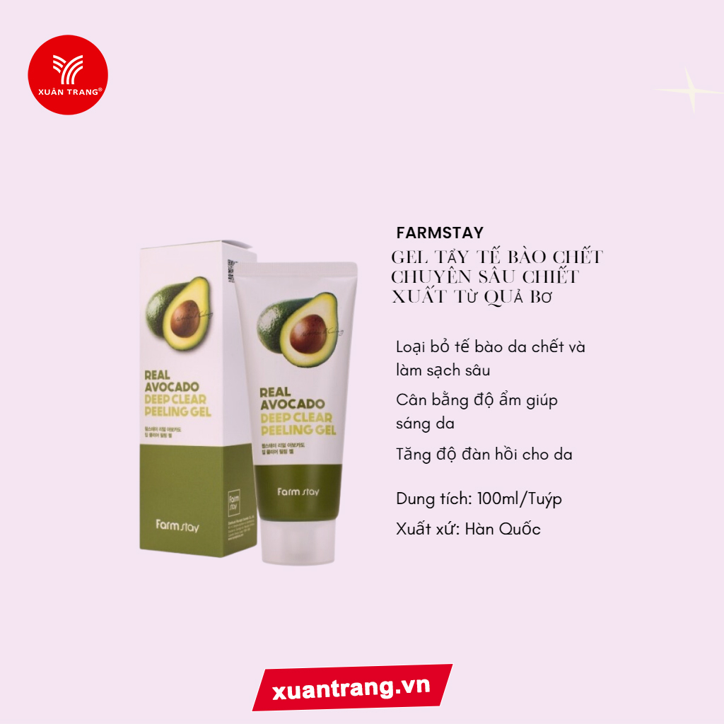 Farmstay_Tẩy Tế Bào Chết Tinh Chất Bơ 100ml