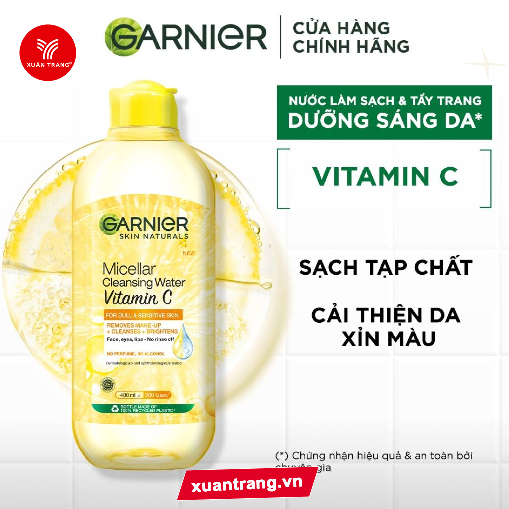 GARNIER_Nước Tẩy Trang Vitamin C Làm Sạch Sâu, Sáng Da Mới 400ml