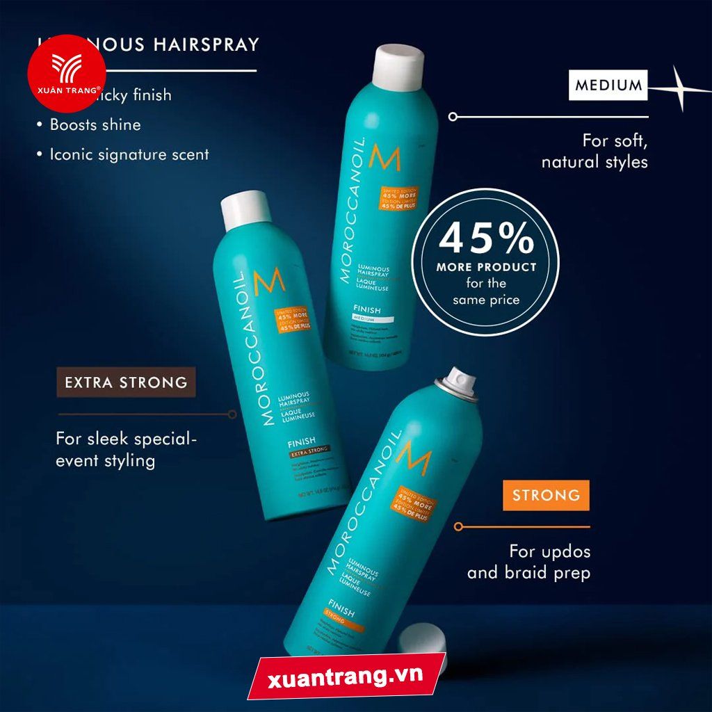 Keo Xịt Giữ Nếp Moroccanoil Luminous Hairspray Extra Strong