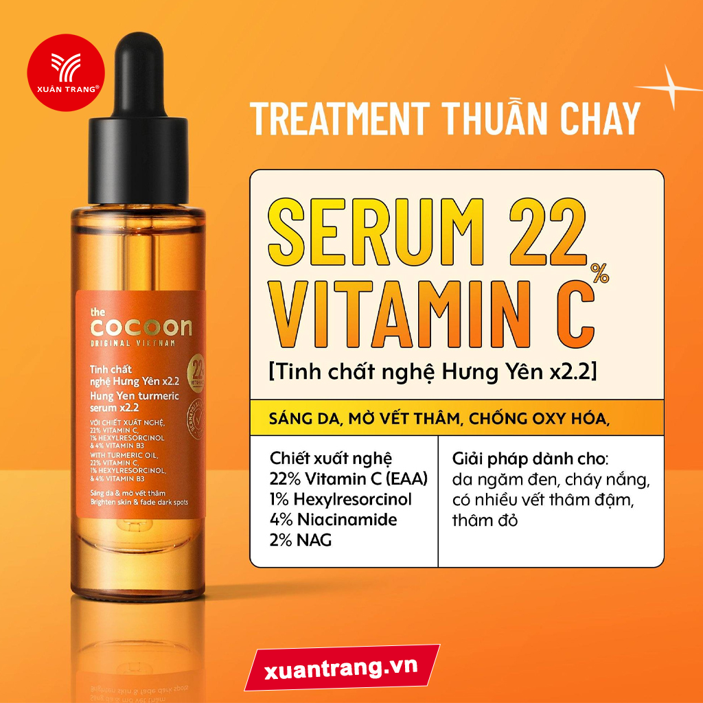 COCOON_Tinh Chất Nghệ Hưng Yên x2.2 22% Vitamin C Sáng Da Chuyên Sâu 5ml