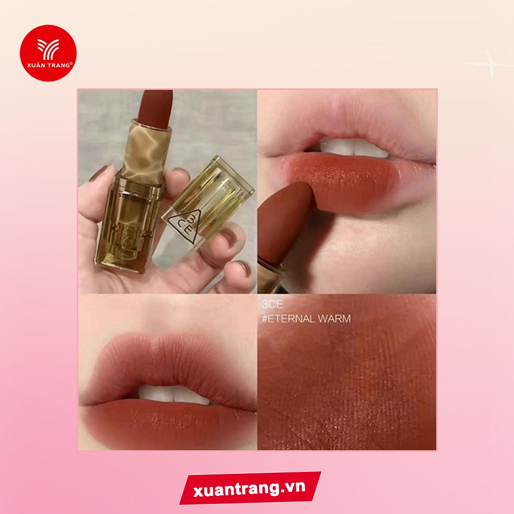 3CE_Son Thỏi Soft Matte Lipstick More Deep Ver #Eternal Warm